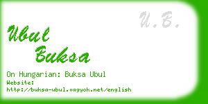 ubul buksa business card